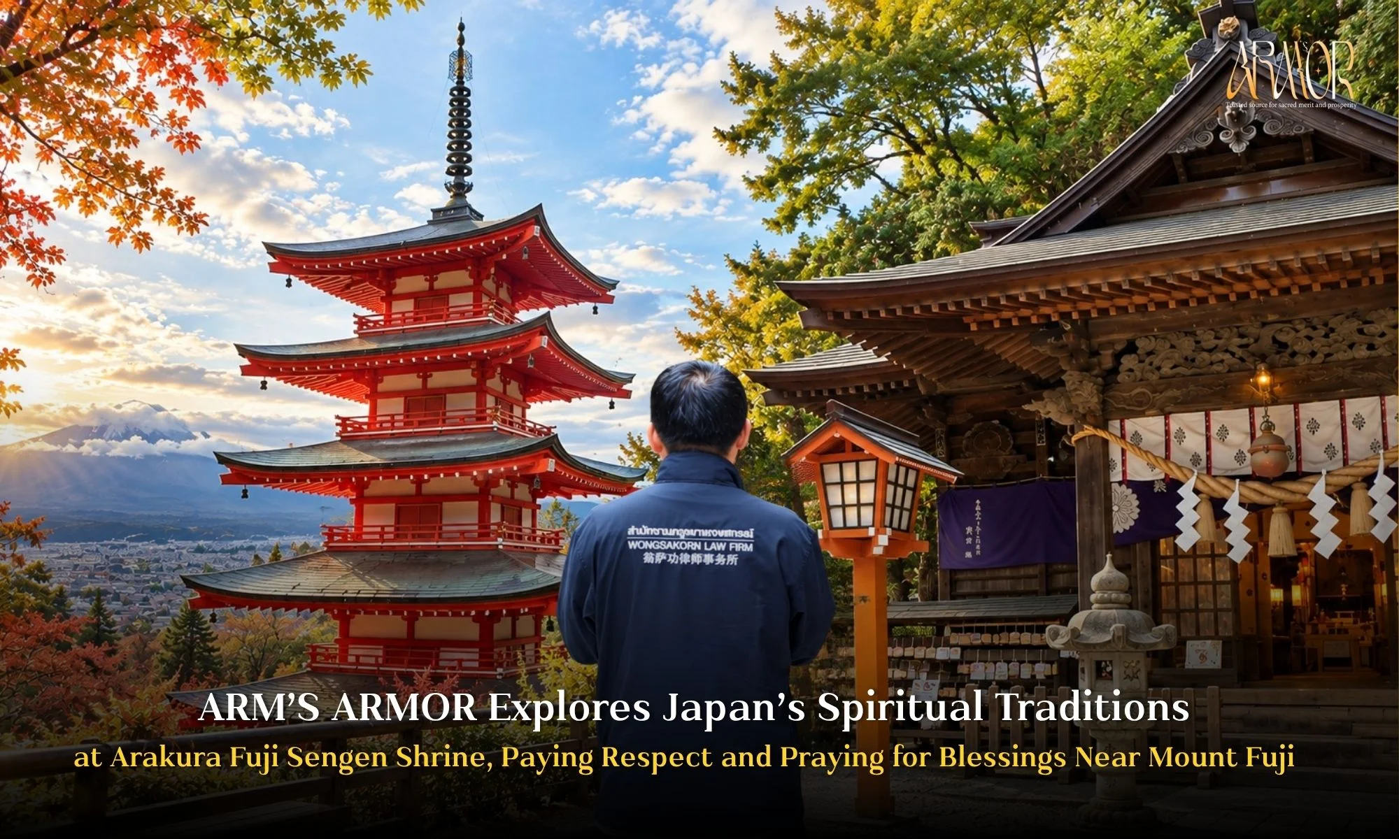 ARM’S ARMOR Explores Japan’s Spiritual Traditions at Arakura Fuji Sengen Shrine, Paying Respect and Praying for Blessings Near Mount Fuji