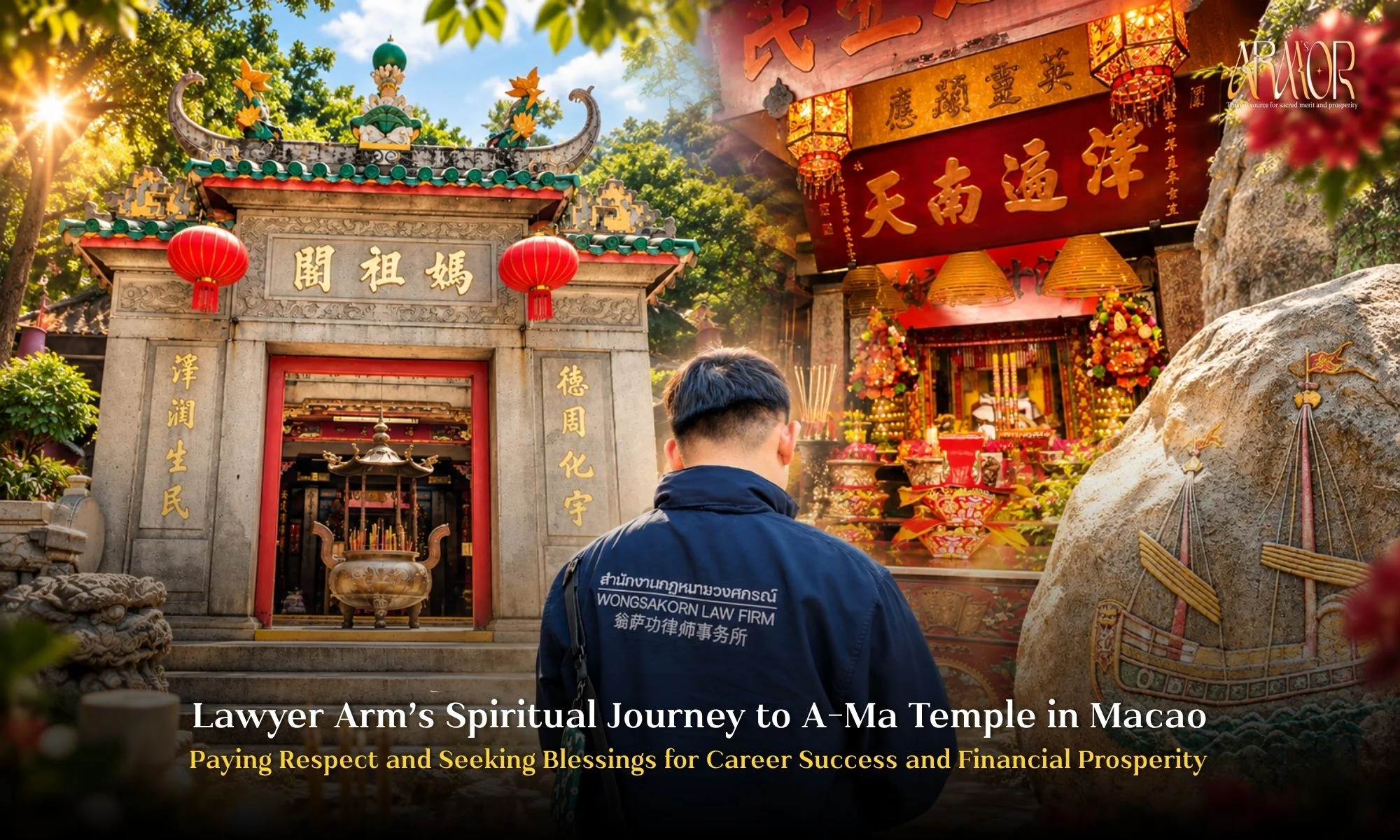 Lawyer Arm’s Spiritual Journey to A-Ma Temple in Macao: Paying Respect and Seeking Blessings for Career Success and Financial Prosperity.