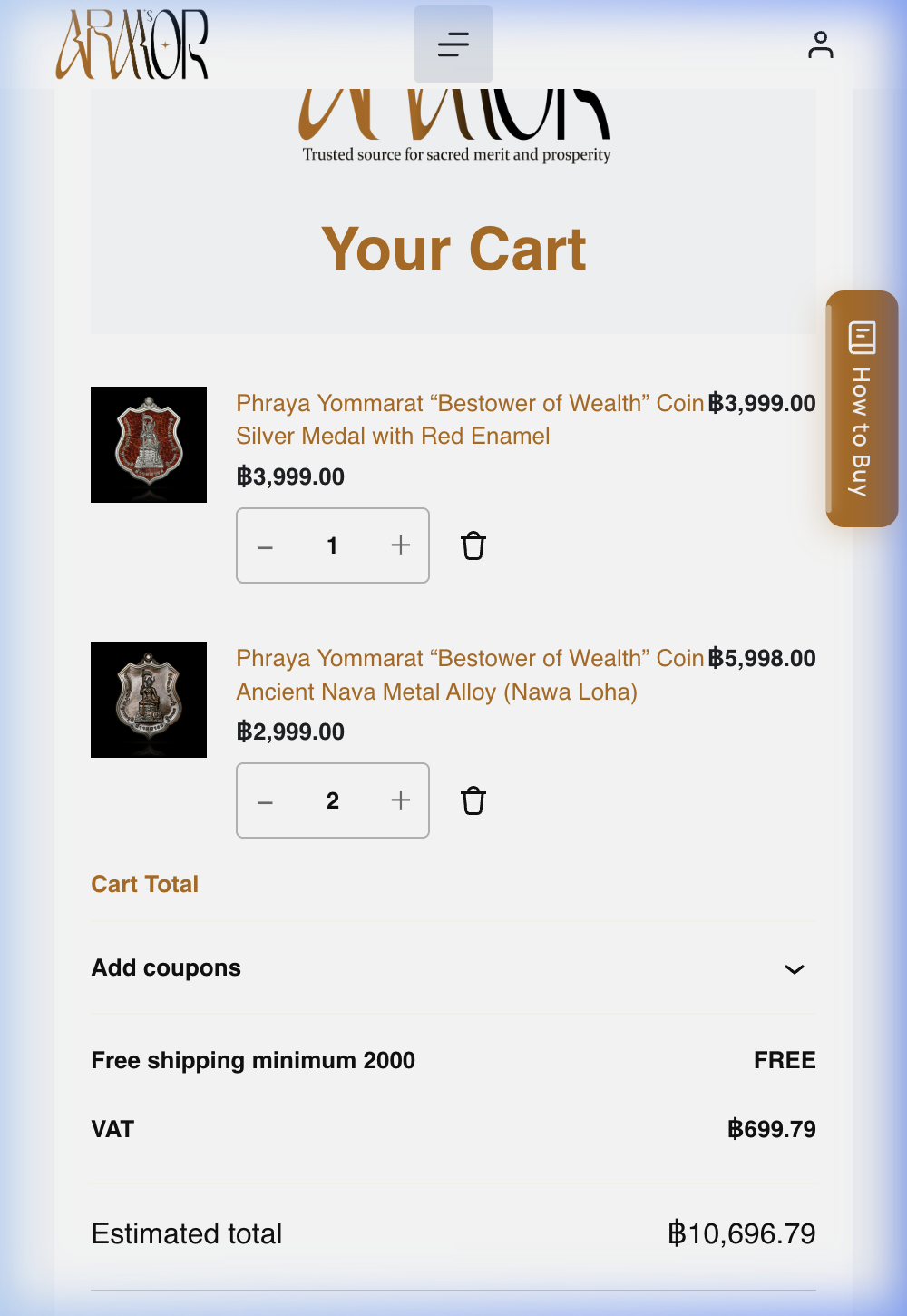 วิธีสั่งซื้อ ตรวจสอบตะกร้าและไปที่การชำระเงิน (mobile)
