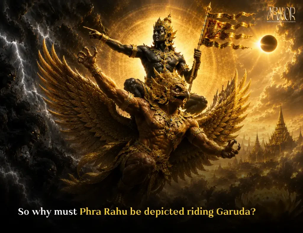 Why Must “Phra Rahu” Be Depicted Riding Garuda? Unveiling the Hidden Meaning Behind a Powerful Sacred Symbol ARMS ARMOR 4 3